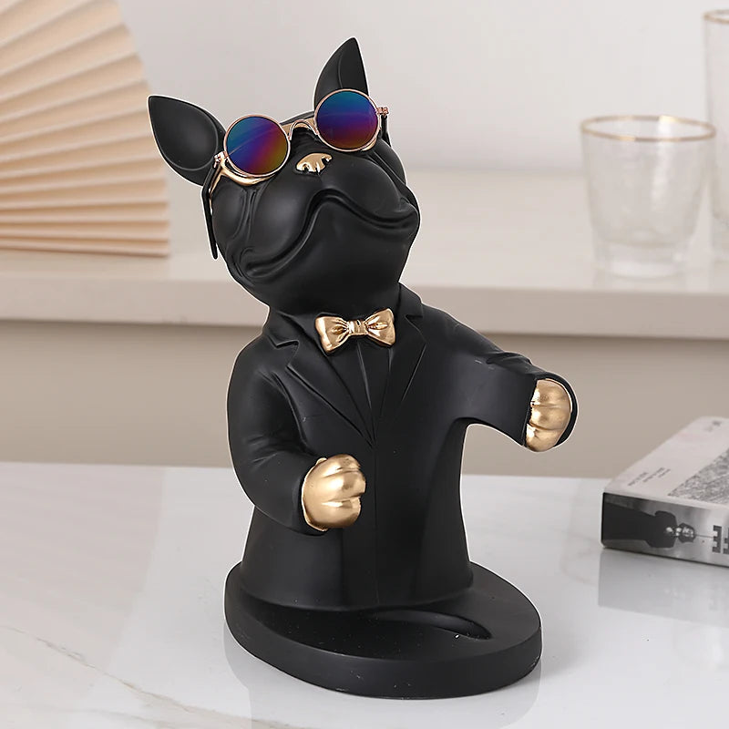 Premium Bulldog Wine Holder Statue