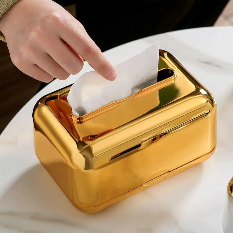 Chromed Tissue Box Holder for Decoration and Organization