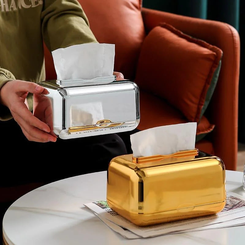 Chromed Tissue Box Holder for Decoration and Organization