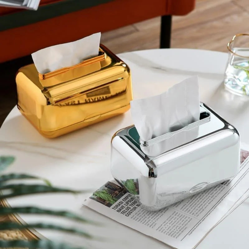 Chromed Tissue Box Holder for Decoration and Organization