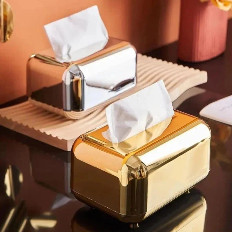 Chromed Tissue Box Holder for Decoration and Organization