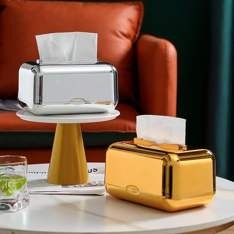 Chromed Tissue Box Holder for Decoration and Organization