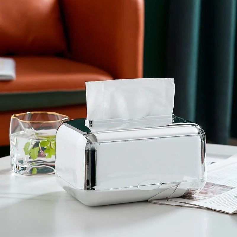 Chromed Tissue Box Holder for Decoration and Organization