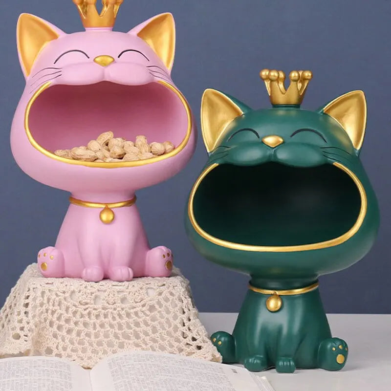 Decorative Cat Sculpture – Pet Object Organizer Statue