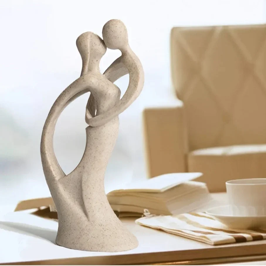 Handcrafted Natural Sandstone Couple Sculpture