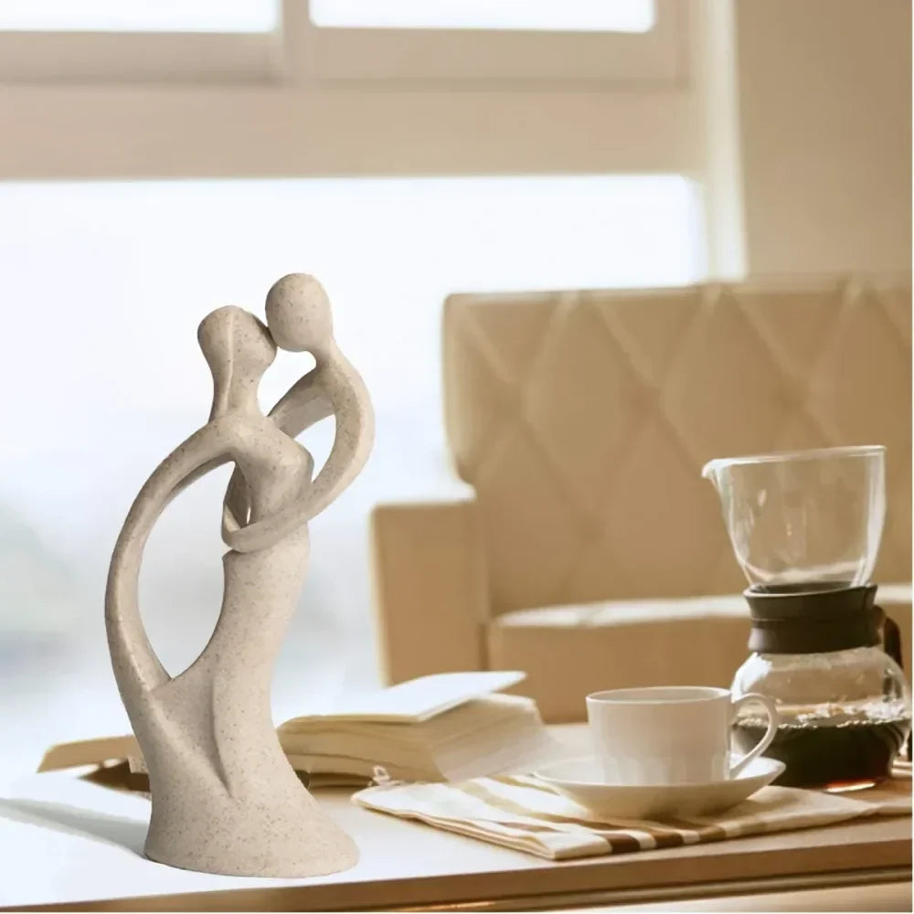 Handcrafted Natural Sandstone Couple Sculpture