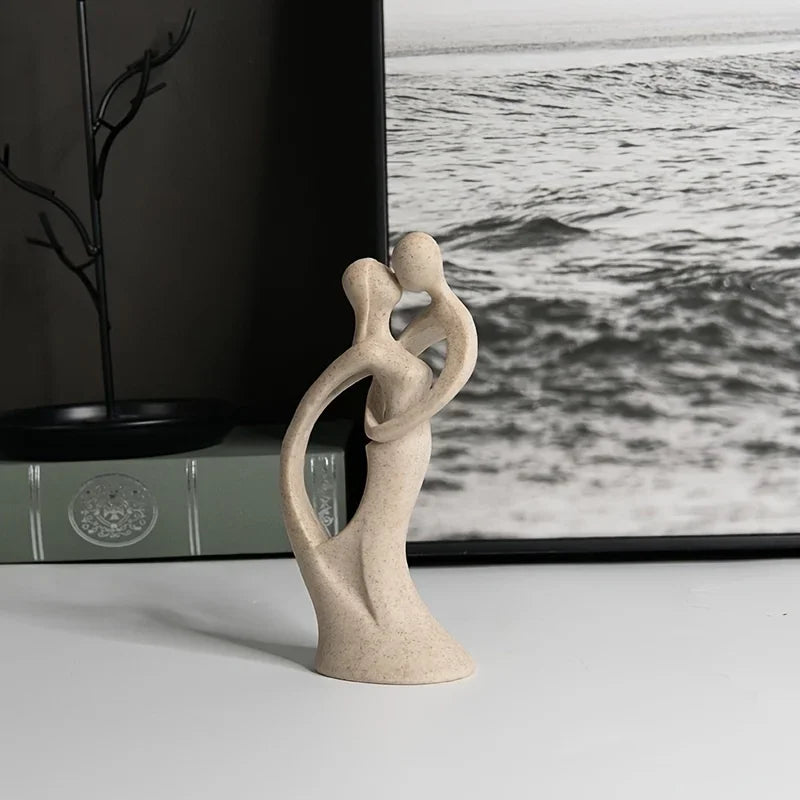 Handcrafted Natural Sandstone Couple Sculpture