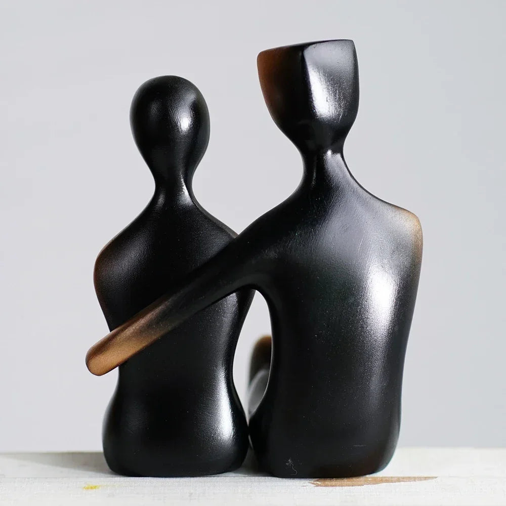 Decorative Bronze Resin Couple Sculpture