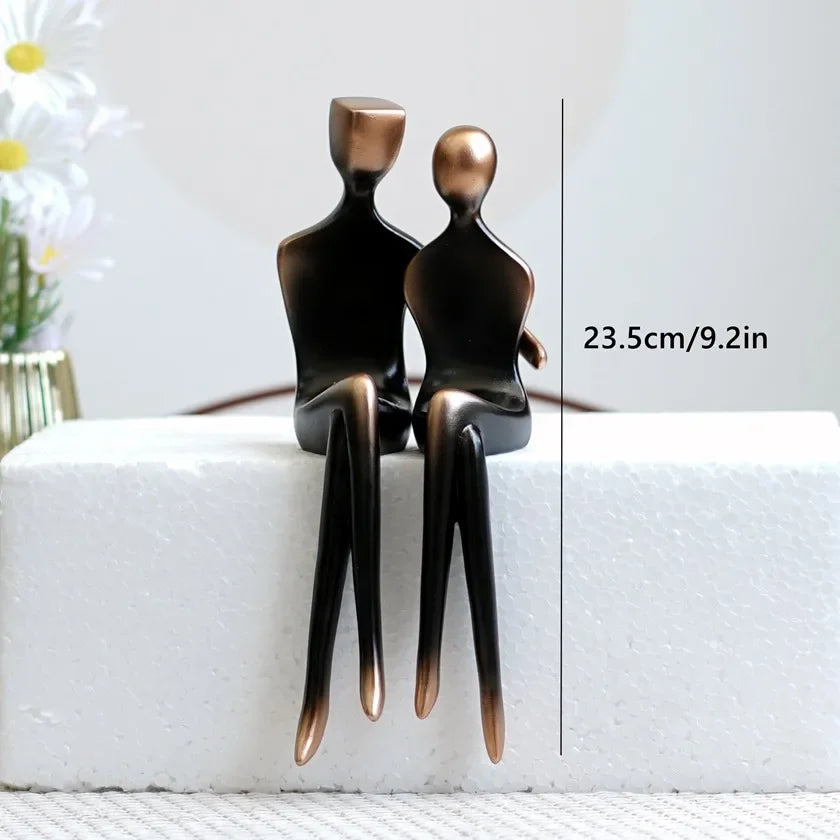 Decorative Bronze Resin Couple Sculpture