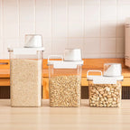 Airtight Laundry Detergent and Cereal Dispenser Organizer with Measuring Cup