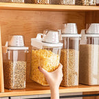 Airtight Laundry Detergent and Cereal Dispenser Organizer with Measuring Cup