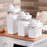 Airtight Laundry Detergent and Cereal Dispenser Organizer with Measuring Cup