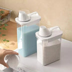 Airtight Laundry Detergent and Cereal Dispenser Organizer with Measuring Cup