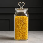 Amber Glass Jar with Heart-Shaped Lid