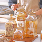 Amber Glass Jar with Heart-Shaped Lid