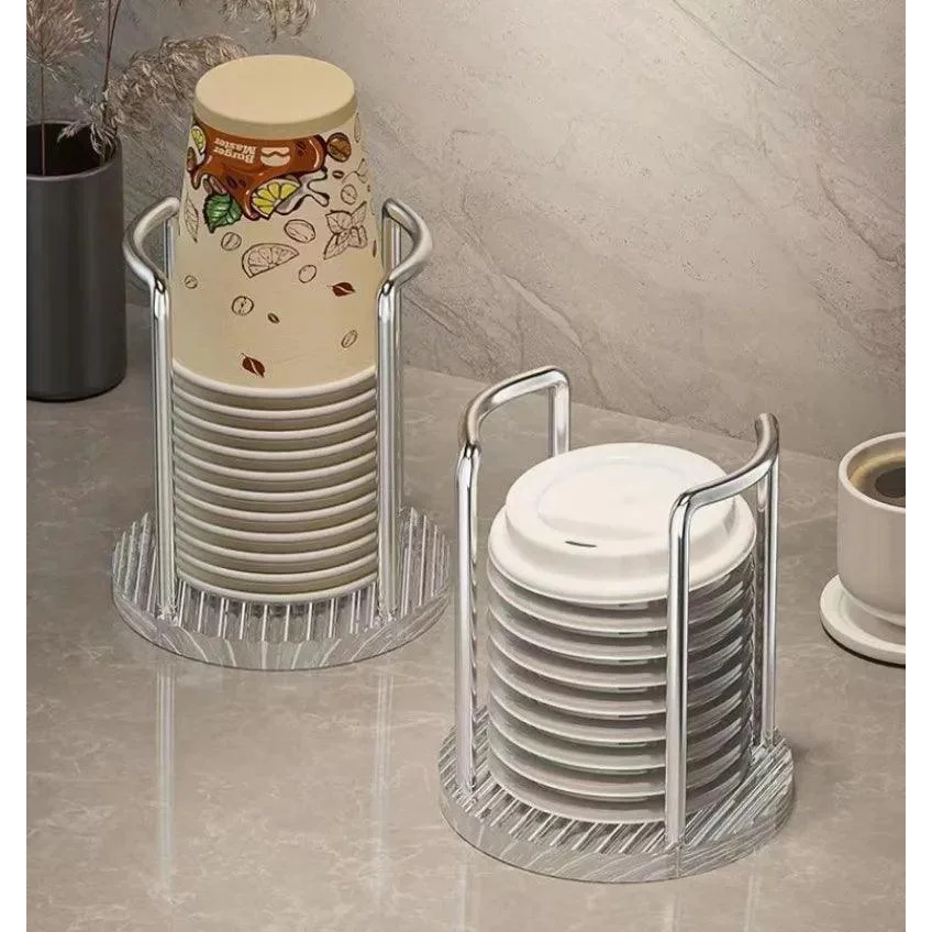 Stainless Steel and Acrylic Disposable Cup Organizer Holder